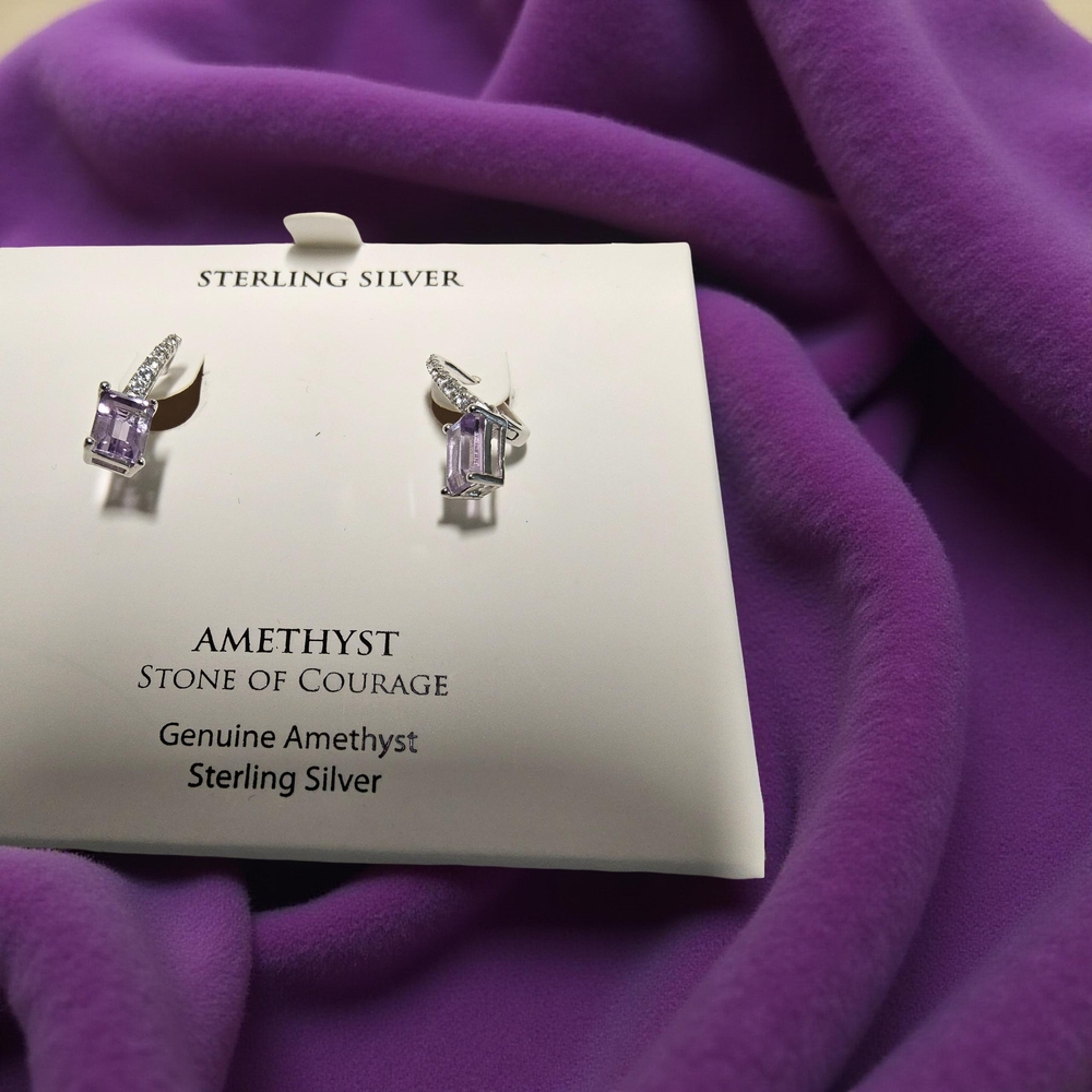 New Purple and Silver Amethyst Earrings